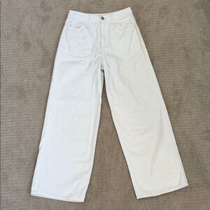 Habitual Girl’s Cream Wide Leg Jeans Size: 14